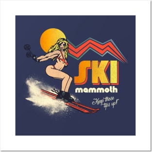 Ski Mammoth 70s/80s Retro Souvenir Style Skiing Posters and Art